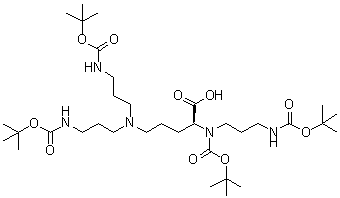 CAS 登录号：464926-00-9， (7S)-7-羧基-6-[(1,1-二甲基乙氧基)羰基]-11-[3-[[(1,1-二甲基乙氧基)羰基]氨基]丙基]-2,6,11,15-四氮杂十六碳二酸 1,16-二叔丁酯