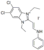 CAS 登录号：4751-23-9， 5,6-二氯-1,3-二乙基-2-[2-(苯基氨基)乙烯基]-1H-苯并咪唑鎓碘化物