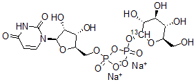 CAS#: 478529-38-3, Uridine 5'-(Trihydrogendiphosphate) P'-(alpha-D-Glucopyranosyl-1-13C) Ester Disodium Salt