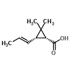 CAS 登录号：482577-31-1， (1R,3S)-2,2-二甲基-3-[(1E)-1-丙烯-1-基]环丙烷羧酸