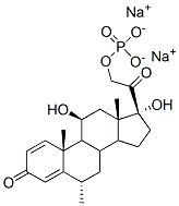 CAS 登录号：5015-36-1， (6alpha,11beta)-11,17-二羟基-6-甲基-21-(膦酰氧基)-孕甾-1,4-二烯-3,20-二酮二钠盐
