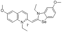 CAS 登录号：50378-83-1， 1-乙基-2-[(3-乙基-5-甲氧基-3H-苯并硒唑-2-亚基)甲基]-6-甲氧基喹啉鎓碘化物