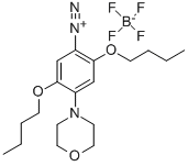 CAS 登录号：50543-78-7， 2,5-二丁氧基-4-(4-吗啉基)偶氮苯四氟硼酸盐