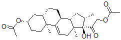 CAS 登录号：50633-44-8， 16beta-甲基-5alpha-delta 9(11)-孕烯-3beta,17alpha,21-三醇-20-酮-3beta,21-二乙酸酯