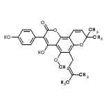 CAS#: 5084-00-4, 4-Hydroxy-3-(4-Hydroxyphenyl)-5-Methoxy-8,8-Dimethyl-6-(3-Methyl-2-Buten-1-Yl)-2H,8H-Pyrano[2,3-f]Chromen-2-One