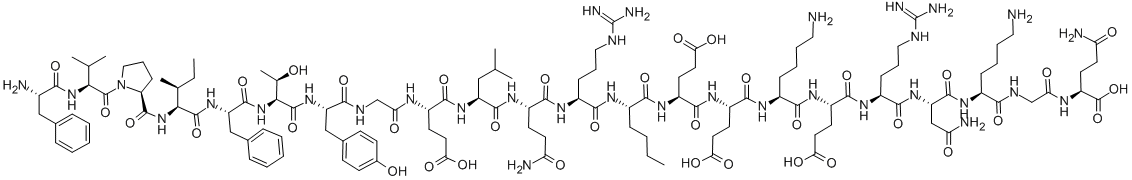 CAS 登录号：50881-15-7， 苯丙氨酰-缬氨酰-脯氨酰-异亮氨酰-苯丙氨酰-苏氨酰-酪氨酰-甘氨酰-谷氨酰-亮氨酰-谷氨酰胺酰-精氨酰-正亮氨酰-谷氨酰-谷氨酰-赖氨酰-谷氨酰-精氨酰-天冬氨酰胺酰-赖氨酰-甘氨酰-谷氨酰胺酸