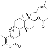 CAS#: 51103-58-3, rel-(-)-3-[[(1R,4aR,5S,6S,8aR)-6-(Acetyloxy)decahydro-5,8a-dimethyl-2-methylene-5-(4-methyl-3-penten-1-yl)-1-naphthalenyl]methyl]-4-hydroxy-5,6-dimethyl-2H-Pyran-2-one