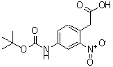 structure of CAS# 512180-63-1, 2-(4-(Tert-Butoxycarbonylamino)-2-Nitrophenyl)Acetic Acid;2-(4-(TERT-BUTOXYCARBONYLAMINO)-2-NITROPHENYL)ACETIC ACID;[4-[(TERT-BUTOXYCARBONYL)AMINO]-2-NITROPHENYL]ACETIC ACID