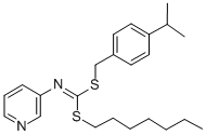 CAS#: 51308-74-8, S-Heptyl S-(4-(1-Methylethyl)Phenyl)Methyl 3-Pyridinylcarbonimidodithioate