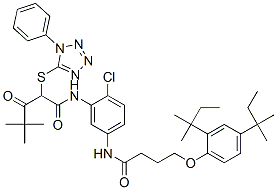 CAS 登录号：51599-32-7， N-[5-[[4-[2,4-二(1,1-二甲基丙基)苯氧基]-1-氧代丁基]氨基]-2-氯苯基]-4,4-二甲基-3-氧代-2-[(1-苯基-1H-四唑-5-基)硫代]戊酰胺