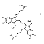 CAS 登录号：51829-30-2， 1-(3-乙酰氧基丙基)-2-{3-[1-(3-乙酰氧基丙基)-5,6-二氯-3-乙基-1,3-二氢-2H-苯并咪唑-2-亚基]-1-丙烯-1-基}-5,6-二氯-3-乙基-2,3-二氢-1H-苯并咪唑-1-鎓碘化物