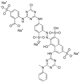 CAS 登录号：52246-55-6， 2-[[4-氯-6-[[3-[[8-[[4-氯-6-(甲基苯基氨基)-1,3,5-三嗪-2-基]氨基]-1-羟基-3,6-二磺基-2-萘基]偶氮]-4-磺基苯基]氨基]-1,3,5-三嗪-2-基]氨基]-5-磺基-苯甲酸四钠盐