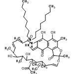 CAS 登录号：52474-42-7， (9E,26E)-26-[(2,2-二辛基肼基)亚甲基]-2,15,17,29-四羟基-11-甲氧基-3,7,12,14,16,18,22-七甲基-6,23,27-三氧代-8,30-二氧杂-24-氮杂四环[23.3.1.1<sup>4,7</sup>.0<sup>5,28</sup>]三十碳-1(28),2,4,9,19,21,25(29)-庚烯-13-基乙酸酯