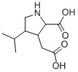 CAS 登录号：52497-36-6， (2S,3S,4R)-2-羧基-4-异丙基-3-吡咯烷乙酸