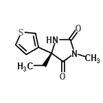 CAS 登录号：525600-07-1， (5S)-5-乙基-3-甲基-5-(3-噻吩基)-2,4-咪唑烷二酮