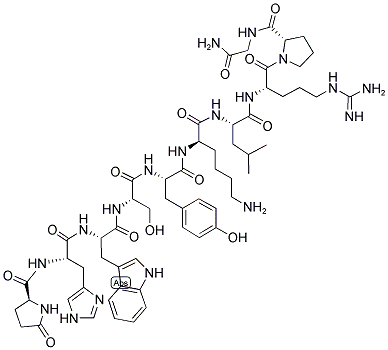 CAS 登录号：52671-12-2， 焦谷氨酰-组氨酰-色氨酰-丝氨酰-酪氨酰-D-赖氨酰-亮氨酰-精氨酰-脯氨酰-甘氨酰胺