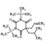 CAS 登录号：52937-70-9， 5-烯丙基-5-异丁基-1,3-二(三甲基硅烷基)-2,4,6(1H,3H,5H)-嘧啶三酮