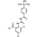 CAS#: 530131-03-4, 3,5-Dichloro-2-({[4-(2-Methyl-2-Propanyl)Benzoyl]Carbamothioyl}Amino)Benzoic Acid