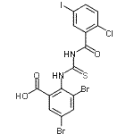 CAS 登录号：530131-05-6， 3,5-二溴-2-{[(2-氯-5-碘苯甲酰基)硫代氨基甲酰]氨基}苯甲酸
