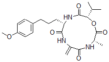 CAS#: 53193-10-5, Cyclo(2,3-didehydroalanyl-L-alanyl-(2S)-2-hydroxy-3-methylbutanoyl-5-(4-methoxyphenyl)-L-norvalyl)