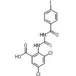 CAS 登录号：532387-63-6， 3,5-二氯-2-{[(4-碘苯甲酰基)硫代氨基甲酰]氨基}苯甲酸