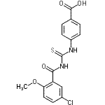 CAS 登录号：532422-17-6， 4-{[(5-氯-2-甲氧基苯甲酰基)硫代氨基甲酰]氨基}苯甲酸