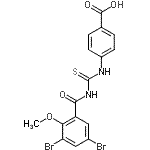 CAS 登录号：532945-45-2， 4-{[(3,5-二溴-2-甲氧基苯甲酰基)硫代氨基甲酰]氨基}苯甲酸