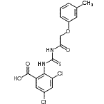 CAS 登录号：533921-27-6， 3,5-二氯-2-({[(3-甲基苯氧基)乙酰基]硫代氨基甲酰}氨基)苯甲酸