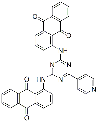CAS 登录号：53460-09-6， 1,1'-[[6-(吡啶-4-基)-1,3,5-三嗪-2,4-二基]二亚胺]二蒽醌