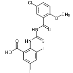 CAS 登录号：535947-59-2， 2-{[(5-氯-2-甲氧基苯甲酰基)硫代氨基甲酰]氨基}-3,5-二碘苯甲酸