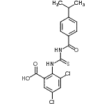 CAS 登录号：535976-81-9， 3,5-二氯-2-{[(4-异丙基苯甲酰基)硫代氨基甲酰]氨基}苯甲酸