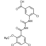 CAS 登录号：535979-14-7， 4-氯-3-{[(3,5-二氯-2-甲氧基苯甲酰基)硫代氨基甲酰]氨基}苯甲酸