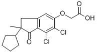 CAS#: 54197-05-6, 2-Cyclopentyl-6,7-dichloro-2-methyl-1-oxo-5-indanyloxyacetic acid