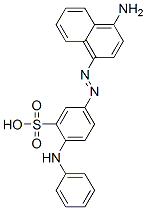 CAS 登录号：54363-79-0， 5-[(4-氨基-1-萘基)偶氮]-2-苯胺基苯磺酸