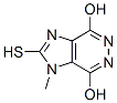 CAS 登录号：5450-59-9， 2-巯基-1-甲基-1H-咪唑并[4,5-d]哒嗪-4,7-二醇