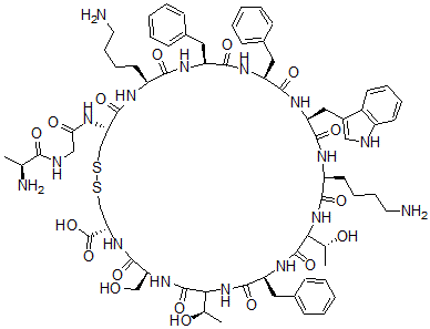 CAS 登录号：54786-81-1， 去-天冬氨酰胺酰(5)-生长抑素