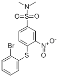 CAS 登录号：5510-58-7， 4-[(2-溴苯基)-硫代]-N,N'-二甲基-3-硝基-苯磺酰胺