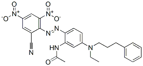 CAS 登录号：55296-95-2， N-[2-[(2-氰基-4,6-二硝基苯基)偶氮]-5-[乙基(3-苯基丙基)氨基]苯基]乙酰胺