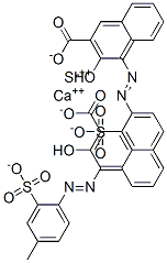 CAS 登录号：55491-44-6， 二[3-羟基-4-[(4-甲基-2-磺酸基苯基)偶氮]-2-萘甲酸]钙锶盐