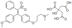 CAS 登录号：56287-31-1， 3-(4-(1-(4-甲氧基苯基)-2-硝基-2-苯乙烯基)苯氧基)-N,N-二甲基-1-丙胺单柠檬酸盐