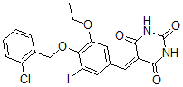 CAS#: 5676-11-9, 5-[[4-[(2-Chlorophenyl)methoxy]-3-ethoxy-5-iodophenyl]methylidene]-1,3-diazinane-2,4,6-trione