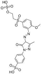 CAS 登录号：56892-20-7， 4-[4-[2-甲氧基-5-(2-磺基氧基乙基磺酰基)苯基偶氮]-3-甲基-5-氧代-2-吡唑啉-1-基]苯磺酸