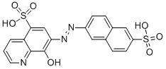 CAS 登录号：56990-57-9， 8-羟基-7-(6-磺基-2-萘基偶氮)-5-喹啉磺酸