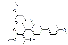 CAS 登录号：5707-27-7， 4-(4-乙氧基苯基)-7-(4-甲氧基苯基)-2-甲基-5-氧代-4,6,7,8-四氢-1H-喹啉-3-羧酸丙酯