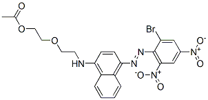 CAS 登录号：57119-83-2， 2-[2-[[4-[(2-溴-4,6-二硝基苯基)偶氮]-1-萘基]氨基]乙氧基]乙基乙酸酯