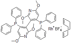 CAS 登录号：573718-56-6， (R)-(+)-2,2',6,6'-四甲氧基-4,4'-二(二苯基膦基)-3,3'-联吡啶(1,5-环辛二烯)铑(I)四氟硼酸盐