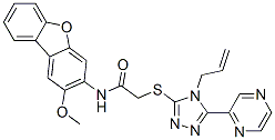 CAS 登录号：578759-77-0， N-(2-甲氧基-3-二苯并呋喃基)-2-[[4-(2-烯丙基)-5-吡嗪基-4H-1,2,4-三唑-3-基]硫代]-乙酰胺