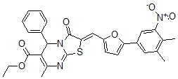 CAS#: 5818-99-5, (2Z)-2-[[5-(3,4-Dimethyl-5-nitrophenyl)-2-furyl]methylene]-7-methyl-3-oxo-5-phenyl-5H-thiazolo[3,2-a]pyrimidine-6-carboxylic acid ethyl ester