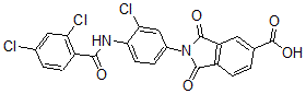 CAS 登录号：5836-69-1， 2-[3-氯-4-[(2,4-二氯苯甲酰基)氨基]苯基]-1,3-二氧代异吲哚-5-羧酸