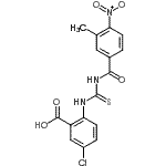 CAS 登录号：586392-43-0， 5-氯-2-{[(3-甲基-4-硝基苯甲酰)硫代氨基甲酰]氨基}苯甲酸